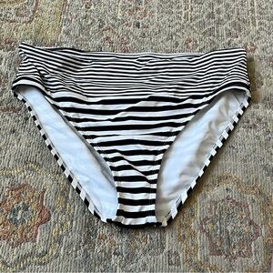 Tommy Bahama Black and White Striped Bikini Bottom